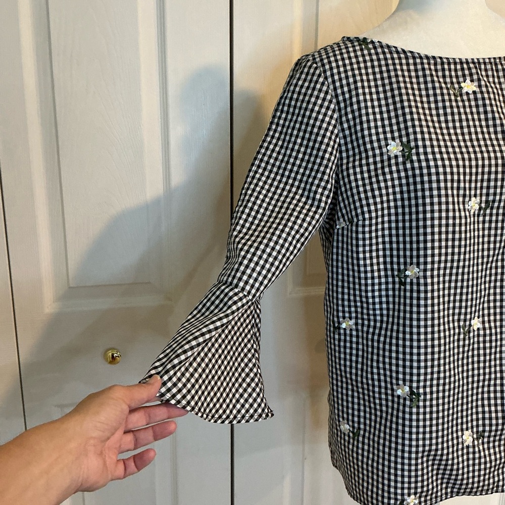 🌹 ALYX Black and White Plaid Top / Blouse - Size Large - Picture 2 of 6